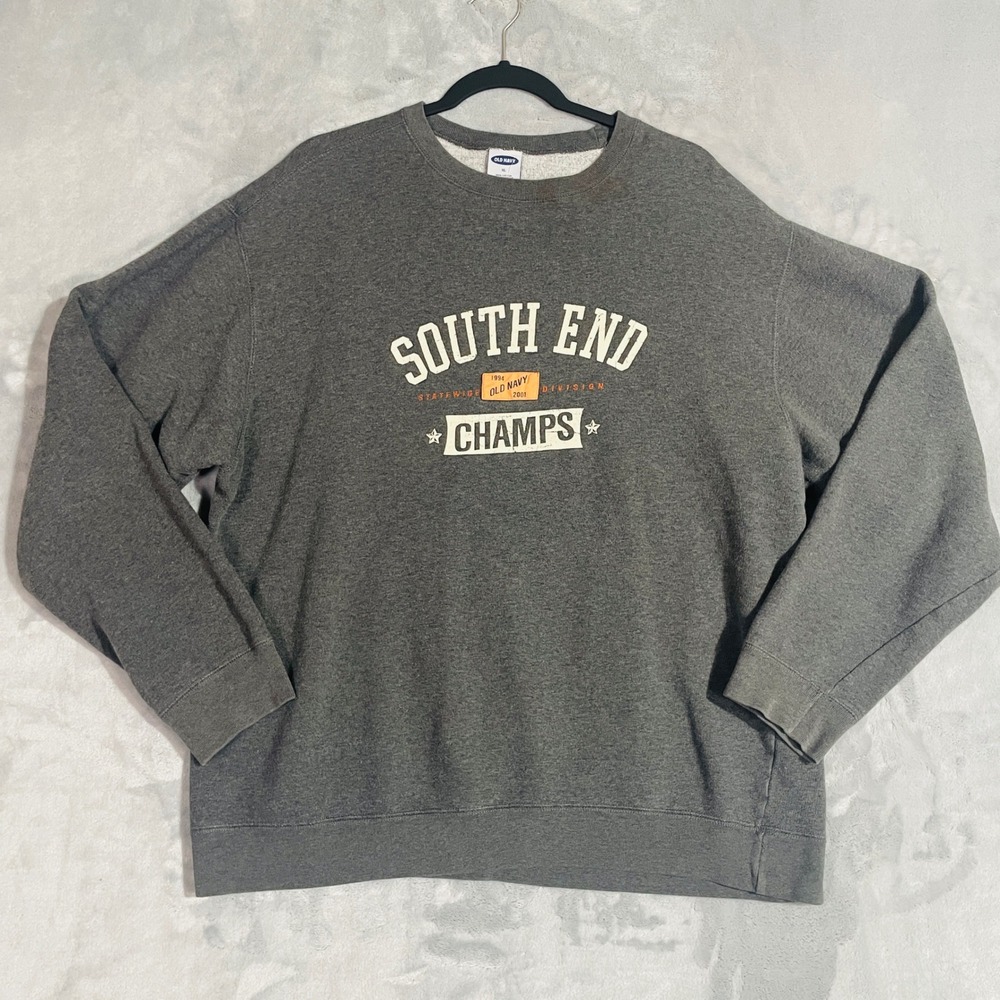 Old Navy Sweatshirt Mens XL Gray Excellent South End Champs Graphic Pullover